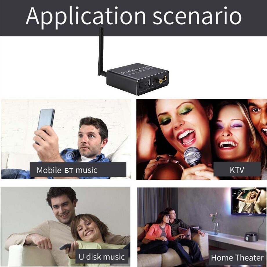 Audio adapter DAC Decoder With Bluetooth 5.0 Receiver Amplifier U-disk Player