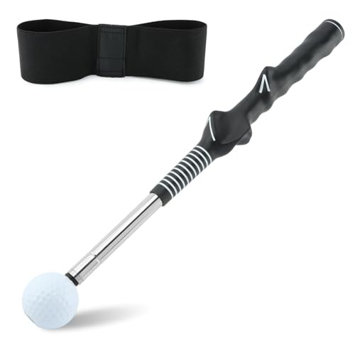 Golf Swing Pro Trainer: Portable Retractable Stick with Click Feedback for