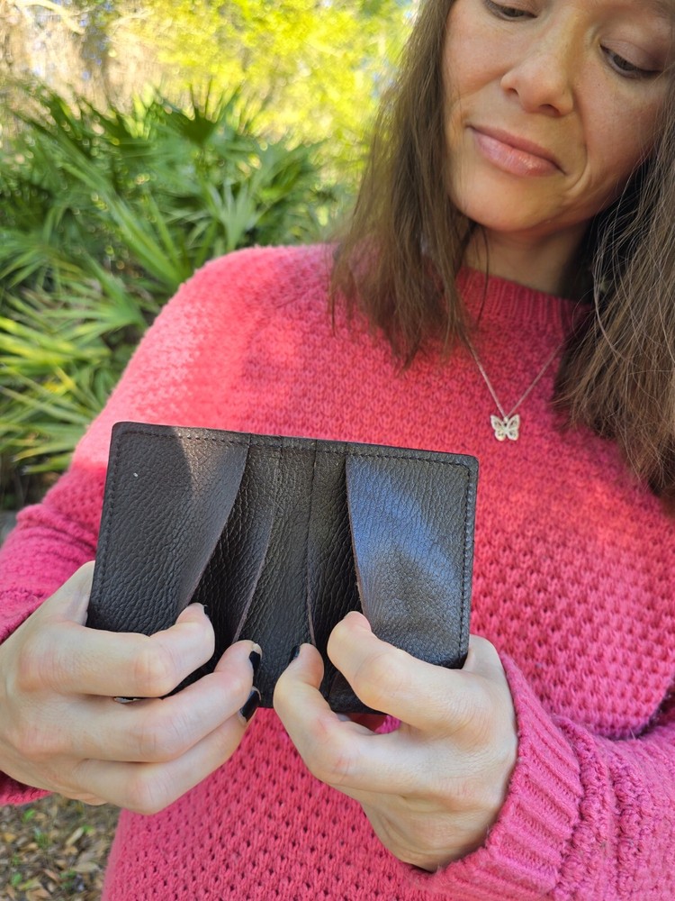 BALL PYTHON Credit Card case SNAKE Skin Handmade MILLENNIAL Credit Card case