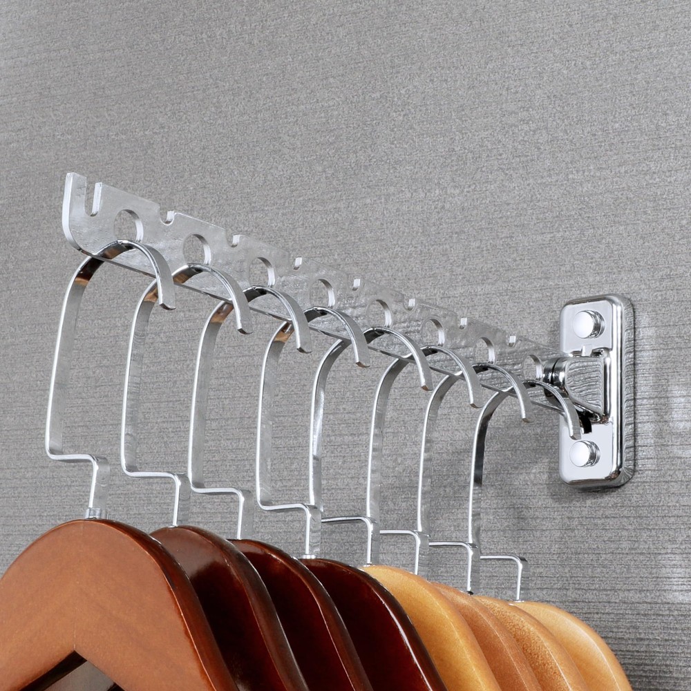 Folding Clothes HangerStainless Steel Wall Mounted Drying RackSpace Saving La...