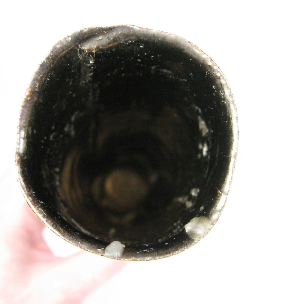 Handcrafted Ceramic Vase Scroll Design Hebrew Letter Brass Base