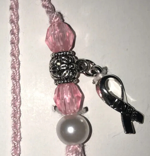 Crocheted Breast Cancer Awareness Bookmark