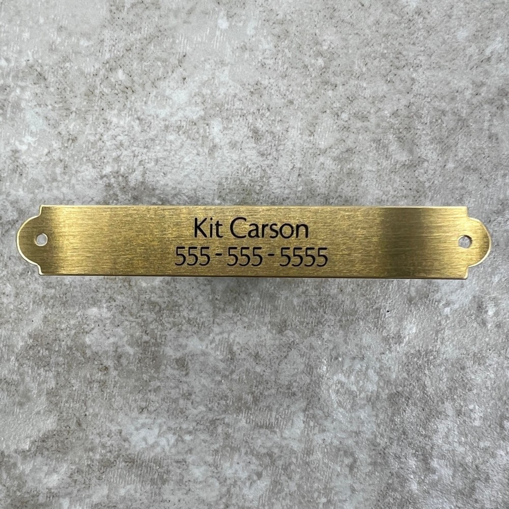 Custom Engraved Tags Personalized NAME PLATE Tags ID STAINED BRUSHED BRASS MINI
