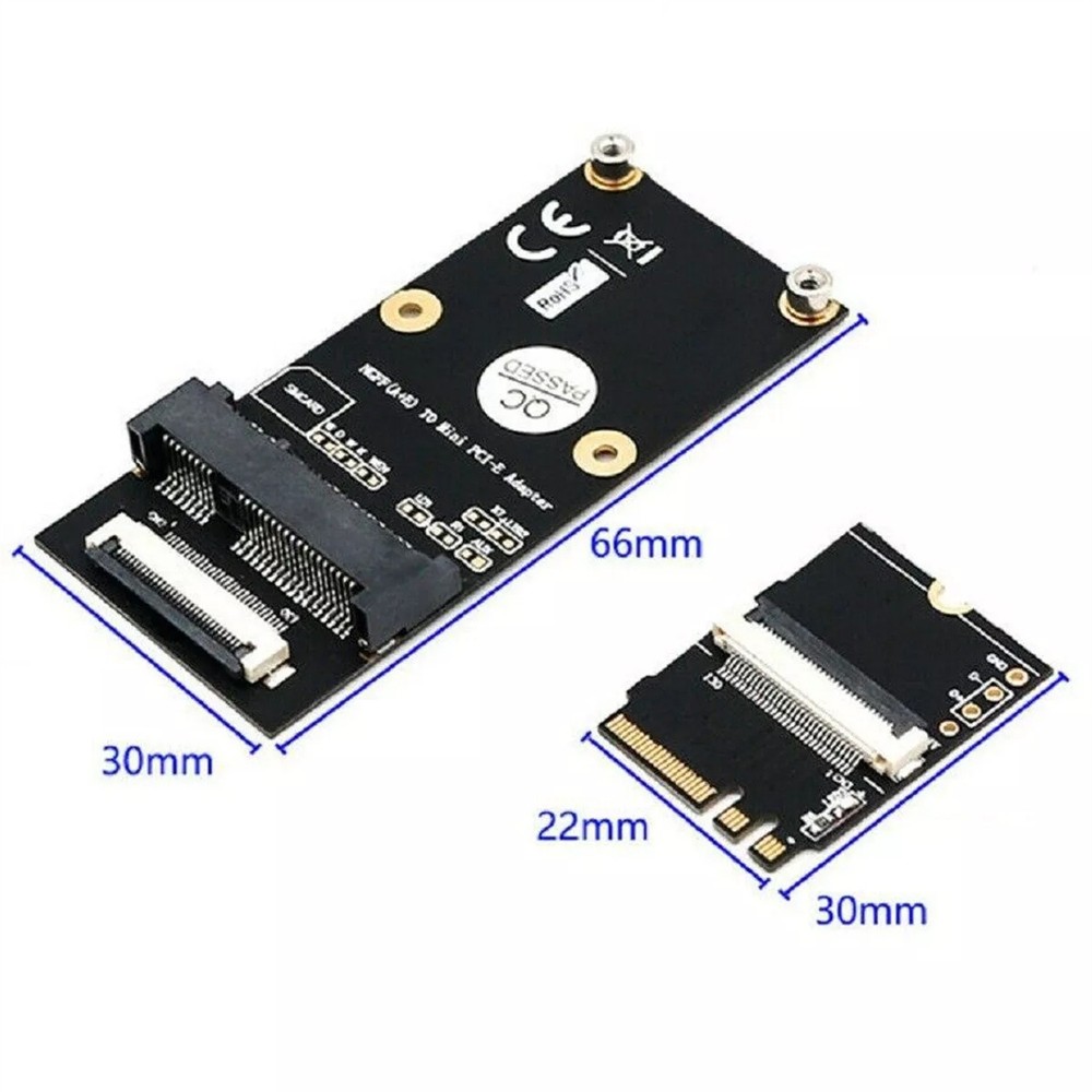 Black M.2 (NGFF) key A/E/A+E to Mini PCI-E Adapter with FFC Cable Case