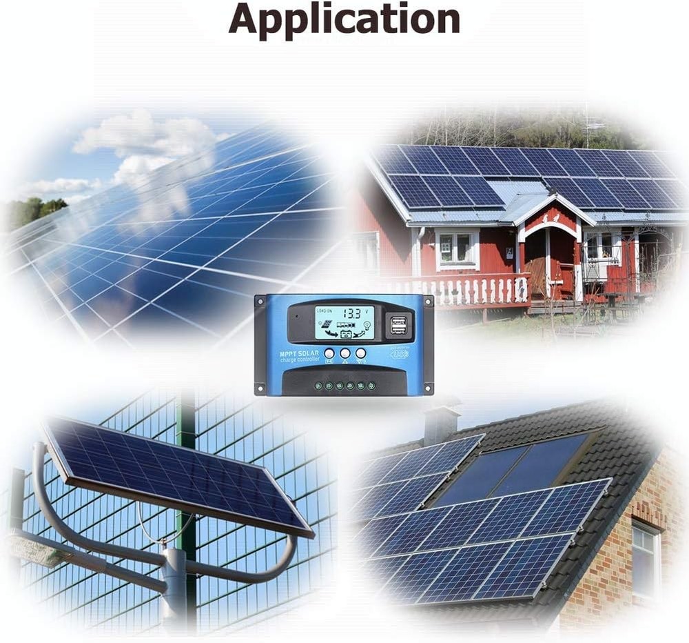 MPPT 100A 12V/24V Auto Focus Tracking Solar Panel Charge Controller Regulator US