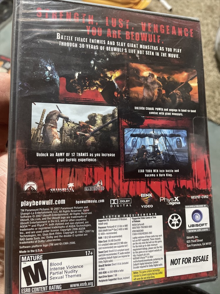 beowulf The Game Pc DVD Ubisoft