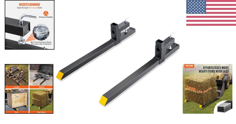 Versatile 2000lbs Capacity Pallet Forks for Tractor Loader - Easy Installation