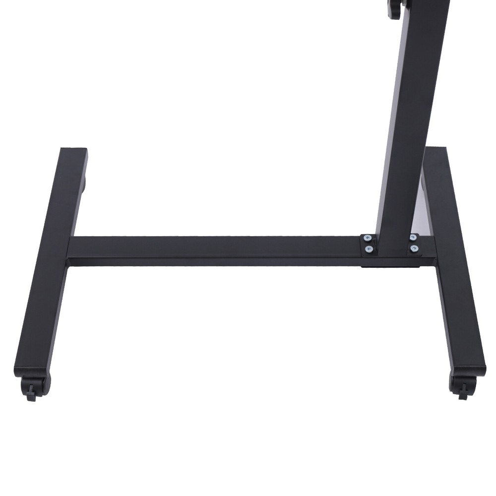 Adjustable Rolling Laptop Desk Mobile Computer Stand Bed Side Table Office Desk