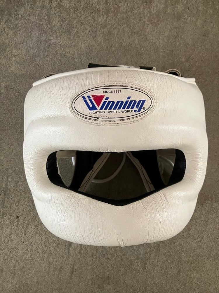 Winning FG-5000 White Leather Full Face Headgear Medium Lightweight