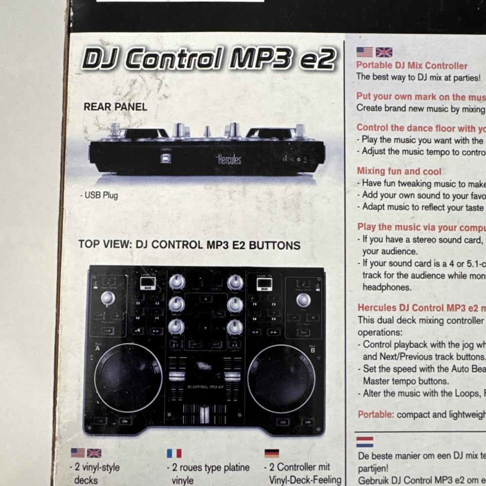 Hercules DJ Control MP3 E2 DJ USB Powered Controller New Never Used