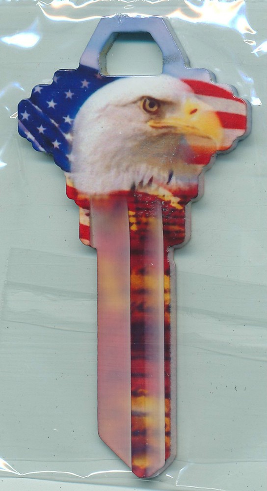 RIGHT FACE EAGLE & FLAG PRINT KEY BLANKS SC-1