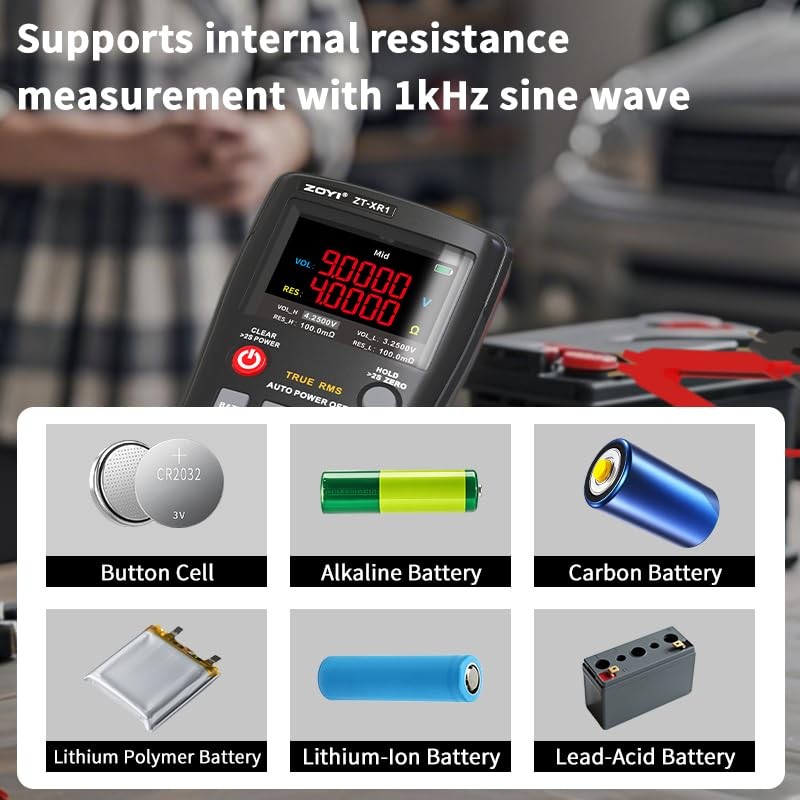 Battery Internal Resistance Tester 2 in 1 multimeter Battery Voltage Meter