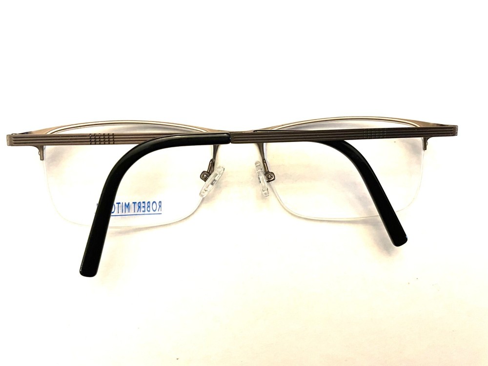 Robert Mitchel Eyeglasses Frames RM 202124 BK Rectangular Half Rim 54-18-140