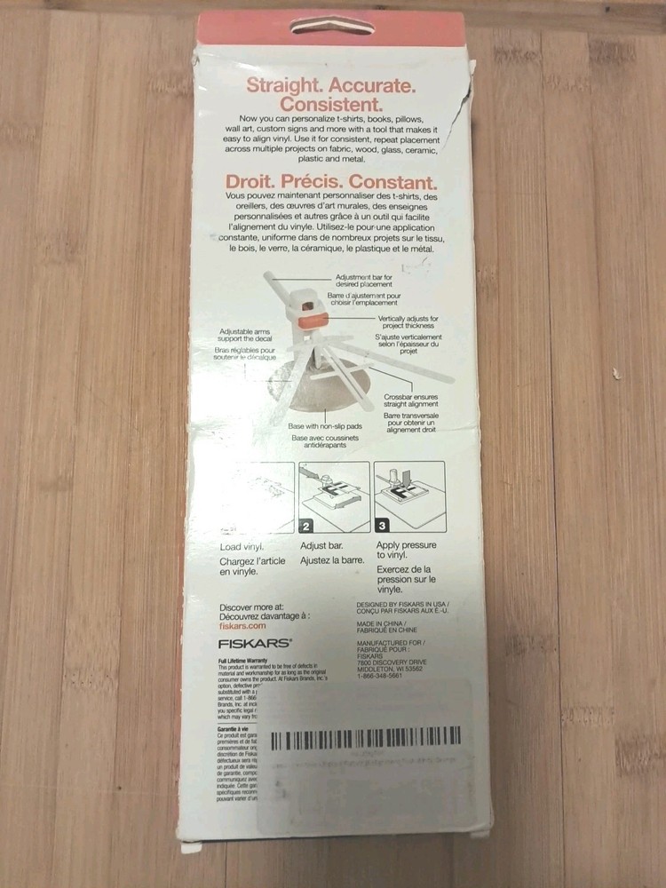 Fiskars Vinyl Alignment Tool Align and Apply Vinyl Flat Surfaces Positioner