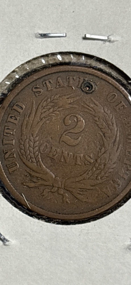 1864 Two Cent 2 Cent Piece Holed