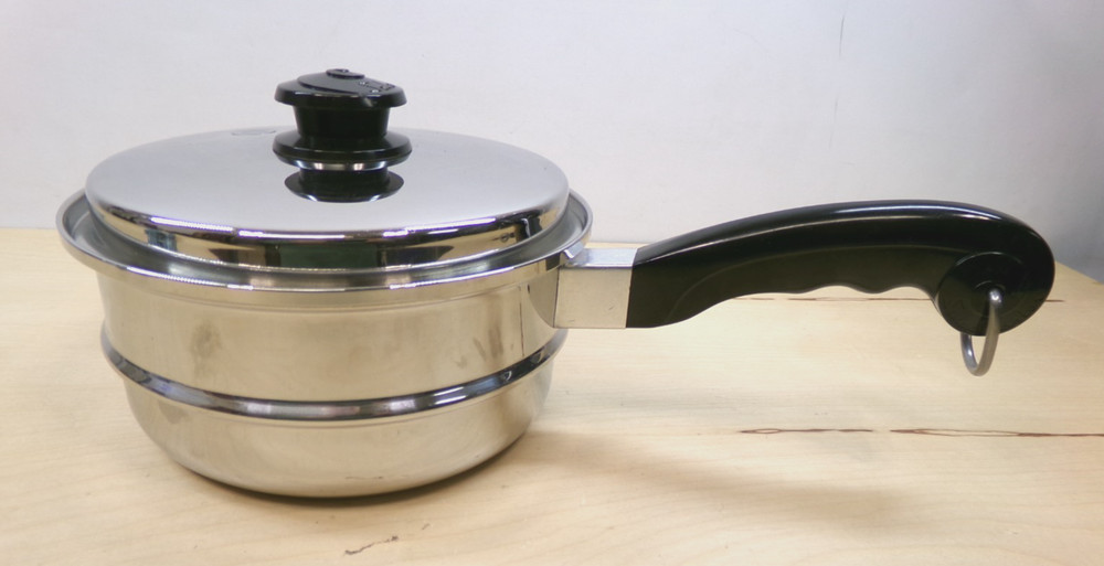 Salad Master 8" Steamer Insert Strainer Pan with Handle & Vapor Lid Set