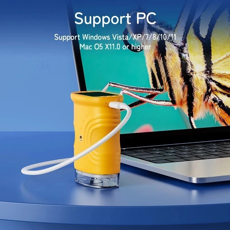 1000X Handheld Digital Kids Microscope, 2.4'' Screen Mini Pocket Microscopes Edu