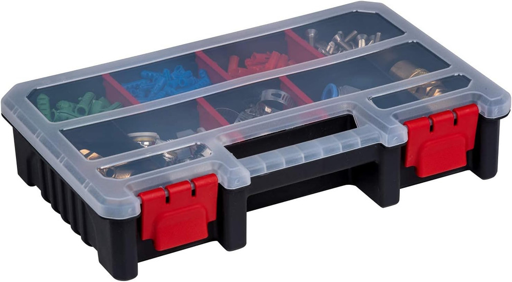 Compact Parts Organizer Box – Small Hardware Storage Case with 9 Compartments &