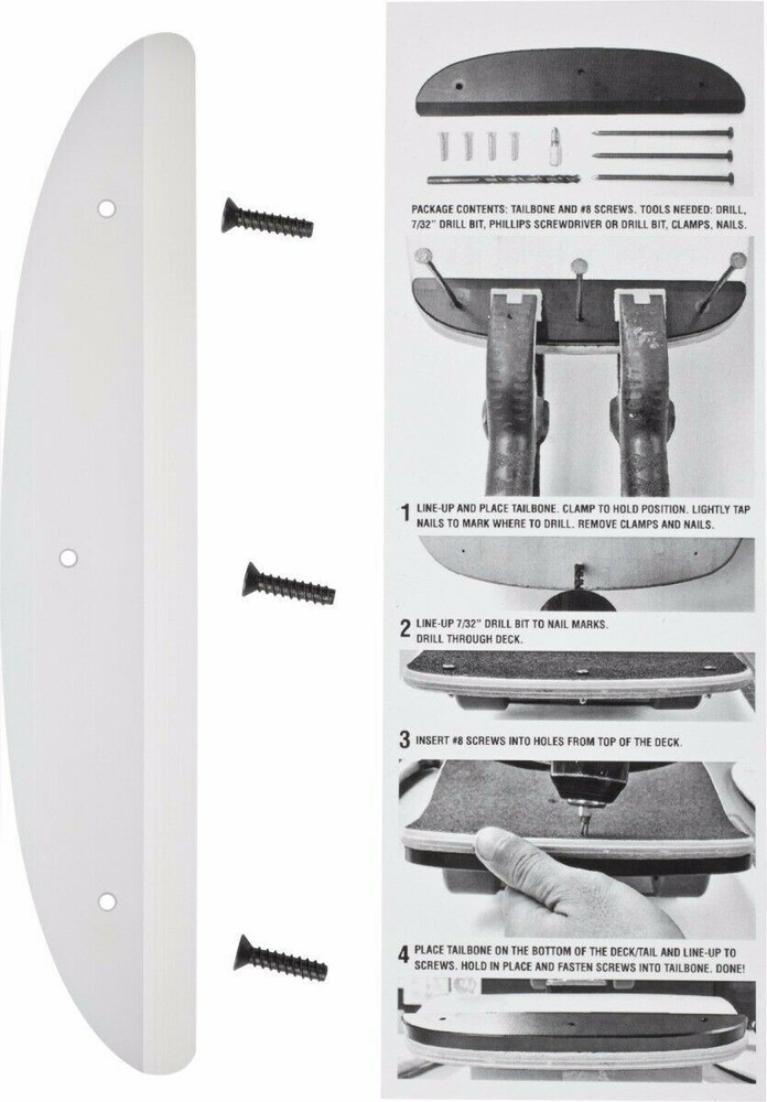 Powell Peralta TAIL BONE 8" REISSUE Skateboard Guard WHITE