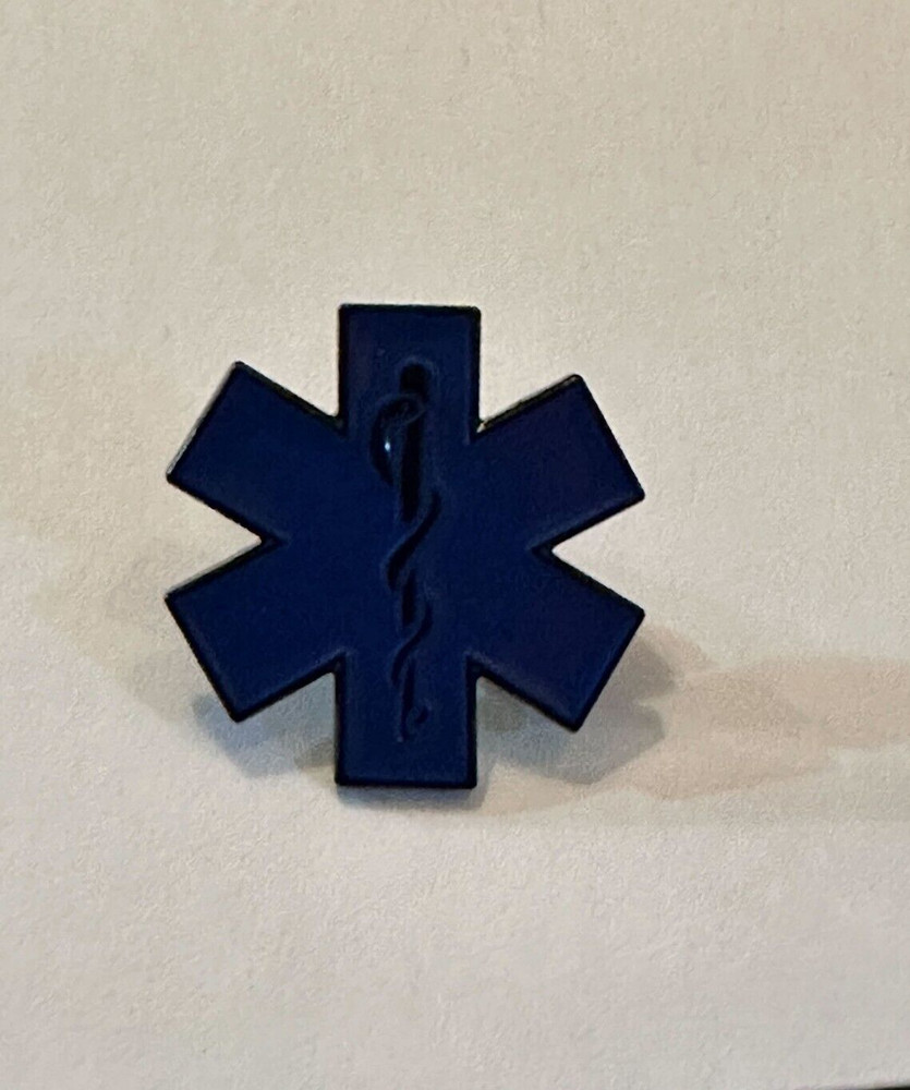 FIREFIGHTER FIRE FIGHTER EMT EMS PARAMEDIC PIN BLUE