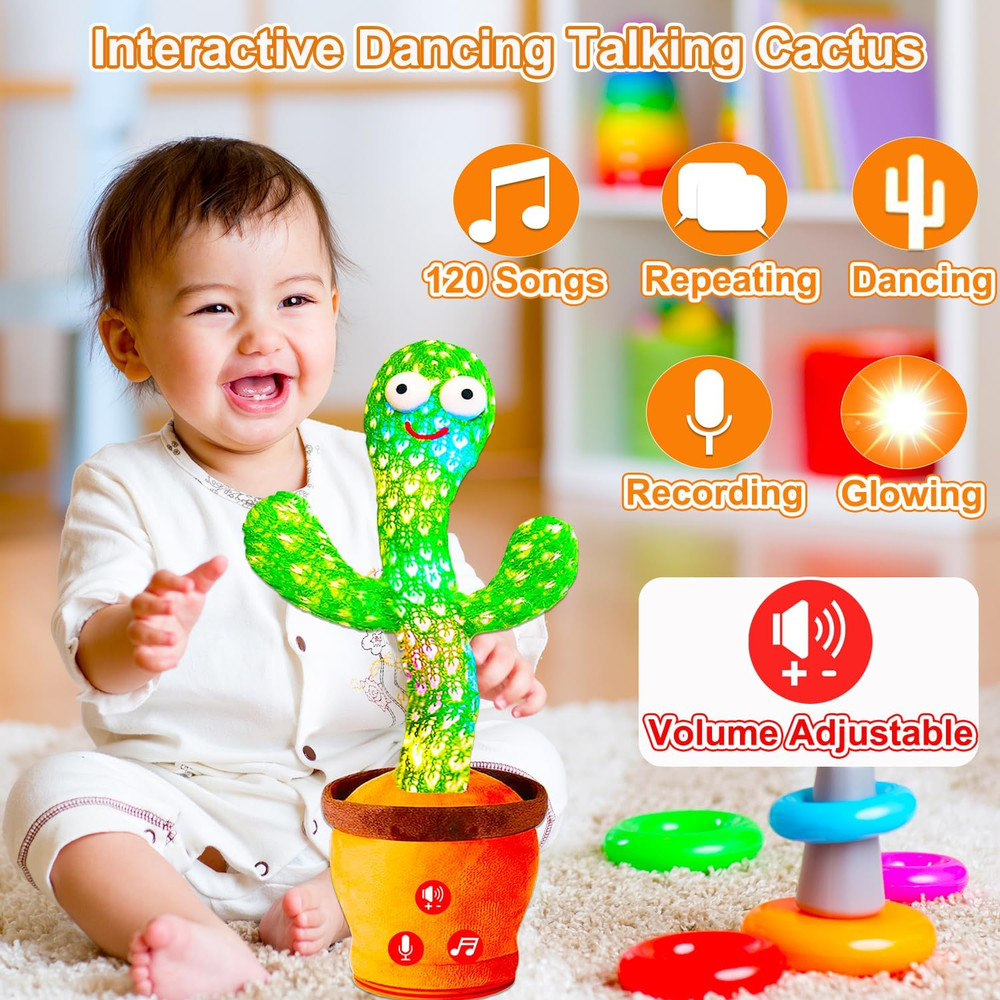 Interactive Dancing Cactus Toy for Babies and Toddlers - Volume Adjustable