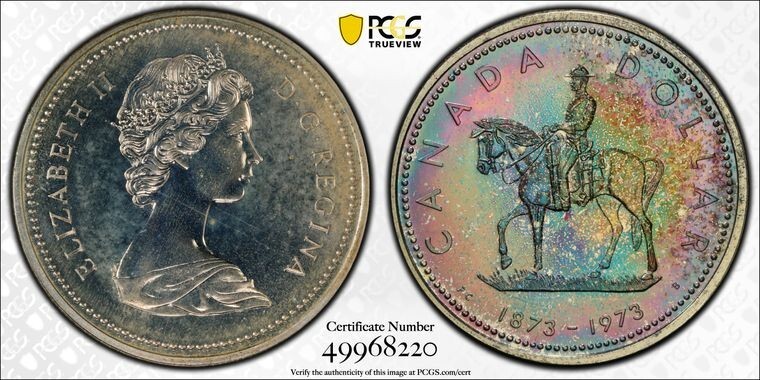 1973 S$1 PCGS SP65 Canada RCMP Ag