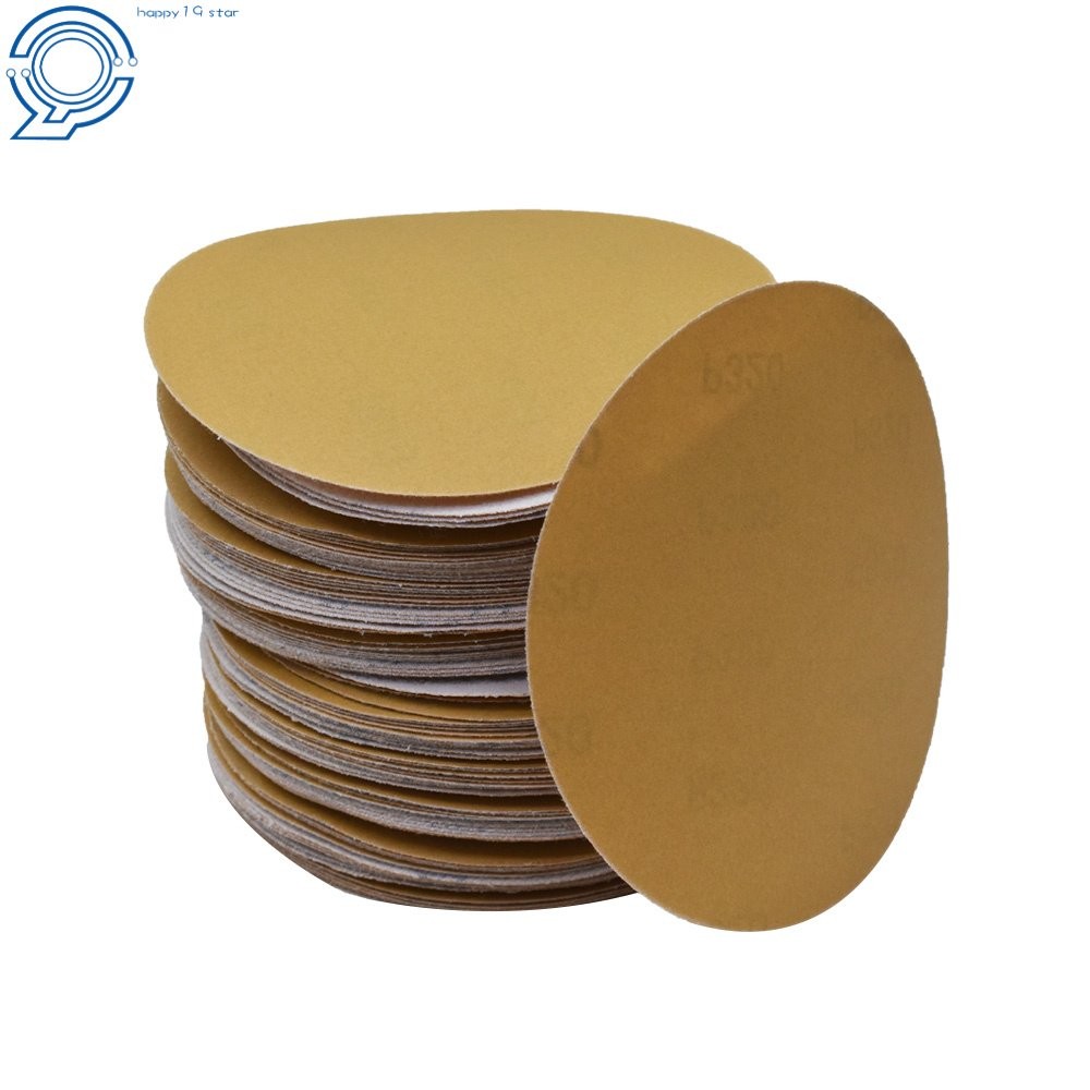100 Pack NO-Hole 5" 180 Grit Disc Hook Loop Pads Sanding Discs Flocking