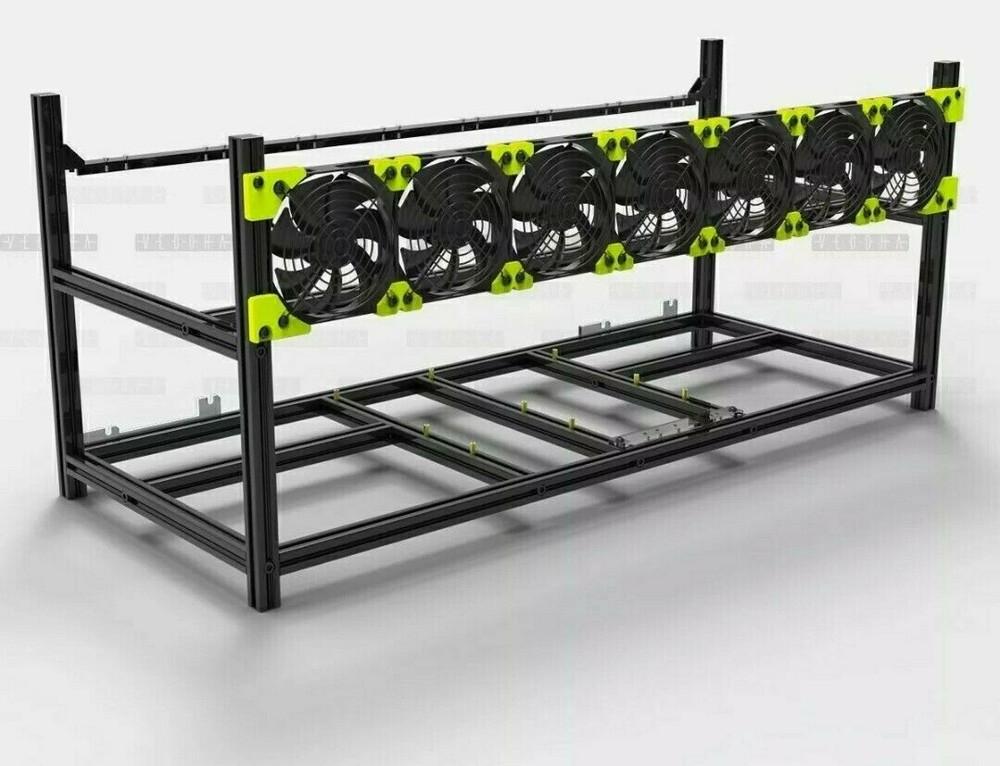 Veddha Aluminium 8 GPU Mining Rig Frame Open Air Case Stackable Deluxe Edition