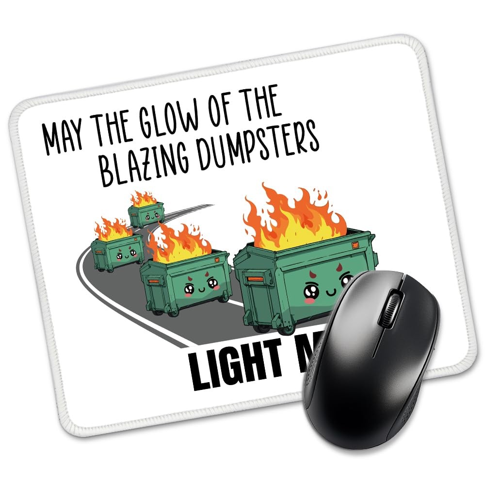 Funny Dumpster Fire Rectangular Mouse Pad, Funny Office Gift for Coworkers