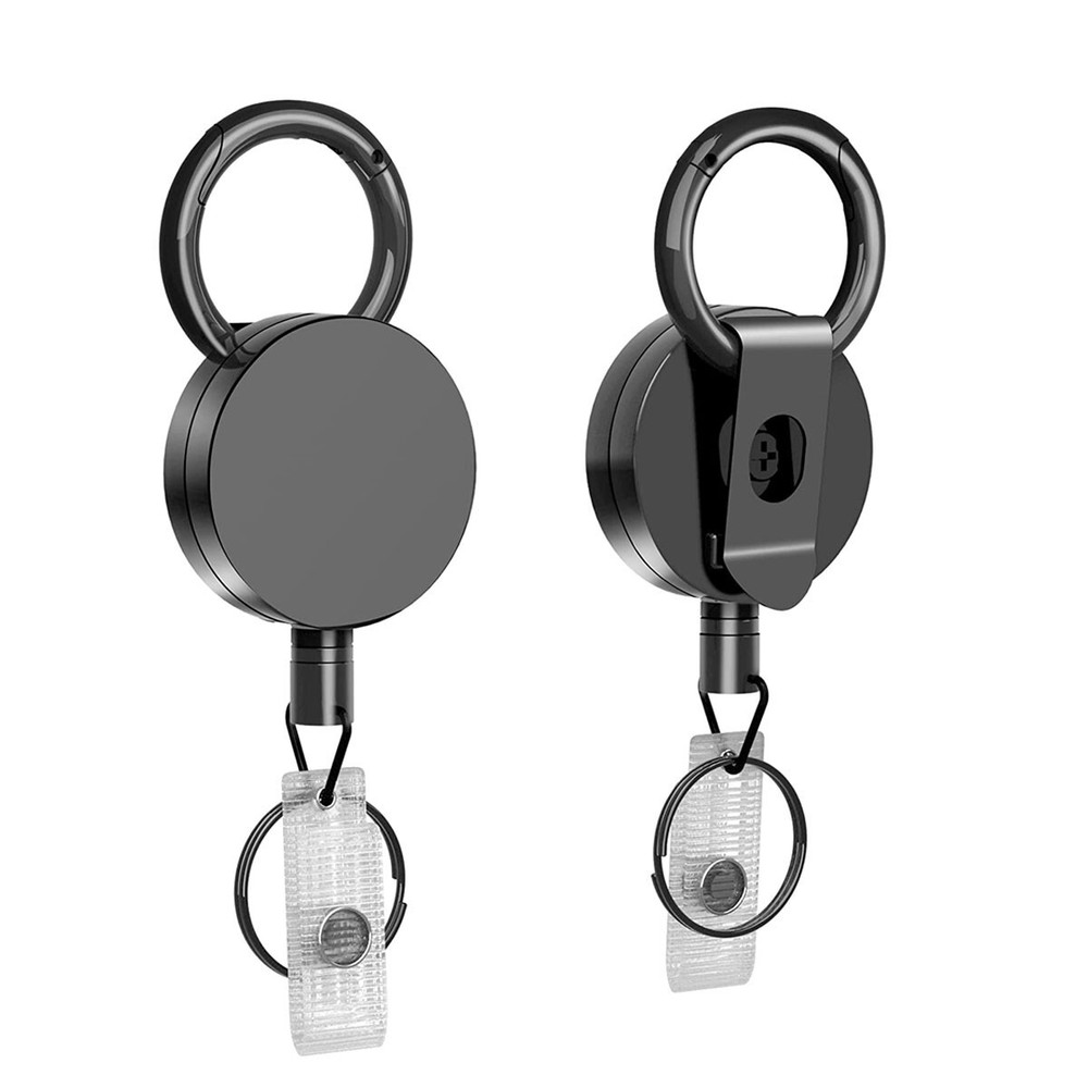 1Pcs Retractable Heavy Duty Pull Ring Key Chain Recoil Keyring Wire Rope Holder