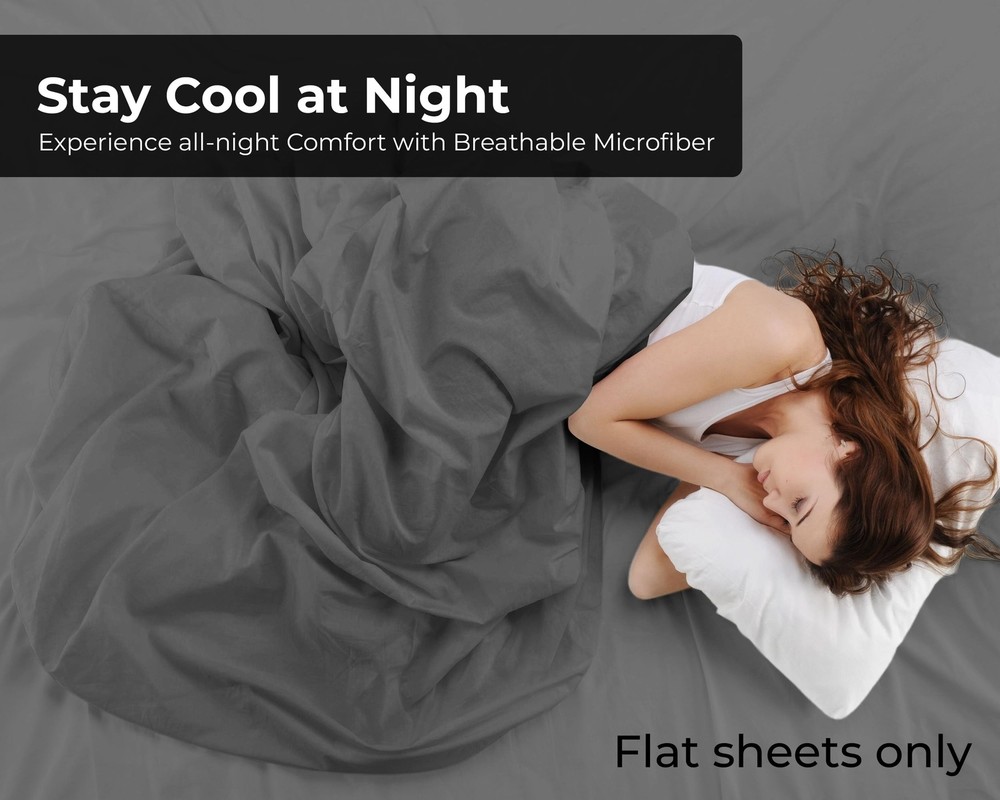Royale Linens 6 Pack Bulk Flat Sheet Set - Top Sheets - Soft 1800 Microfiber ...