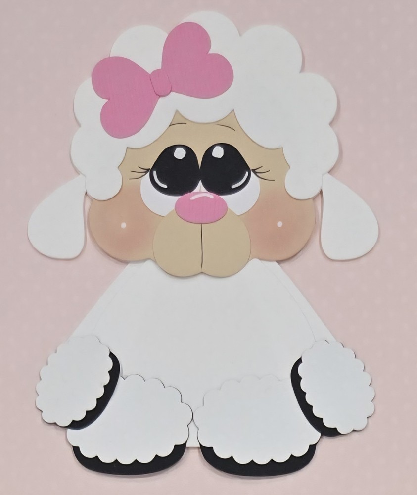 Baby Lamb. Scrapbook, Card making Paper Piecing