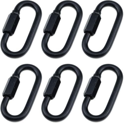 6MM Heavy Duty D Shape Chain Locking, Chain Quick Link Connector- Black M6