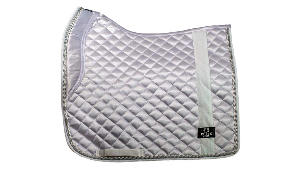 Dressage Saddle Pad, White, Size Full, New, Silk