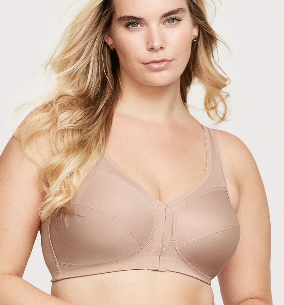 Glamorise 42DD MagicLift Front Closure Posture Back Bra 1265 Cafe