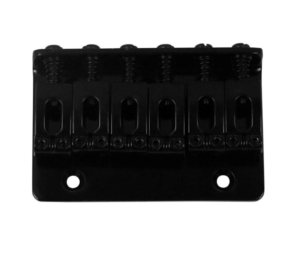 6 String 65MM Metal Fixed Hardtail Saddle Bridge Top Load Guitar Black