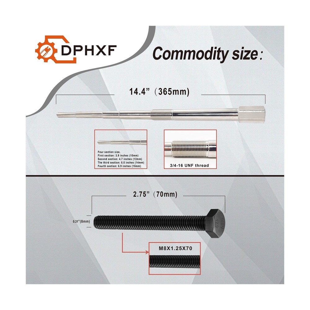 DPHXF Hardened Primary & Secondary Clutch Puller Tool kit. Contains 12 Differ...
