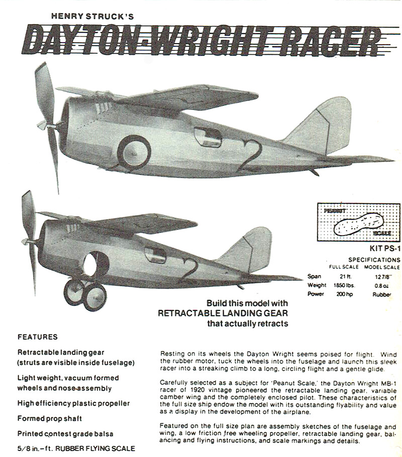 Model Airplane Plans (FF): Jetco Dayton-Wright RB-I • 5/8 Scale Rubber Powered