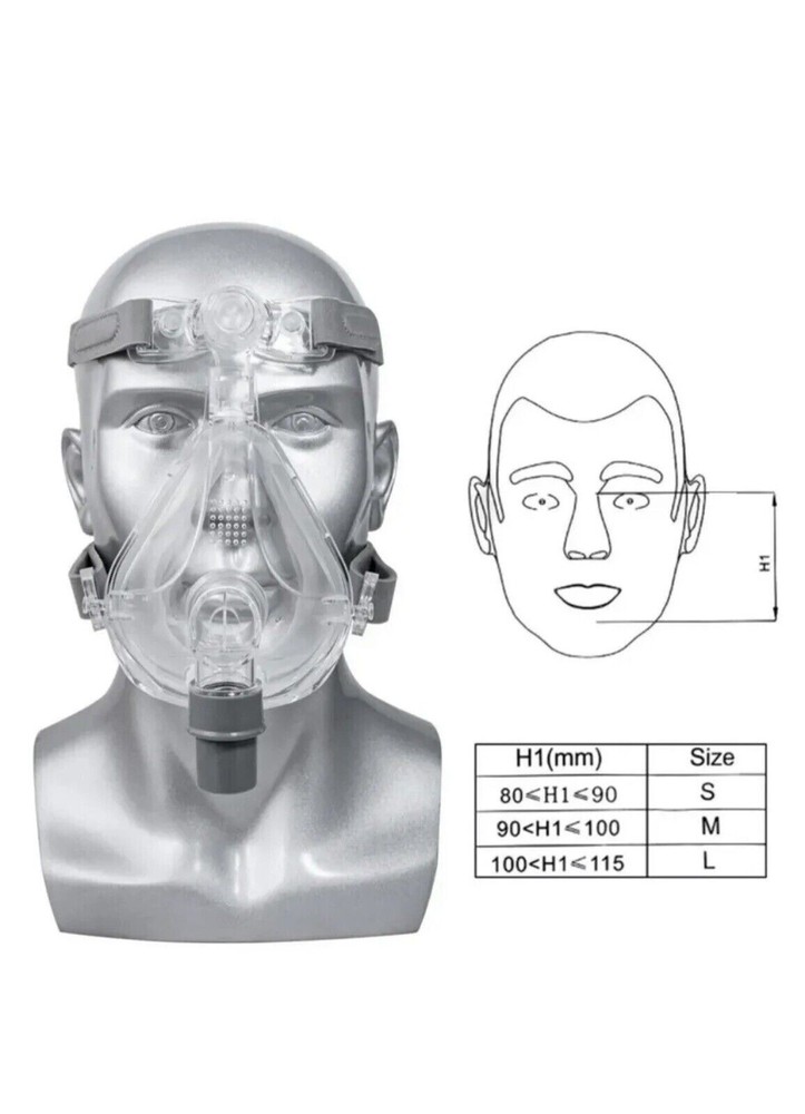Full Face Mask with Headgear Adjustable Sleep Apnea SIZE MEDIUM