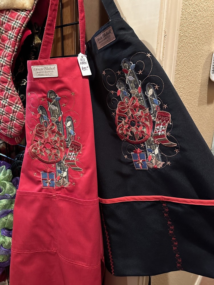 Handmade Embroidered Christmas Apron $30 Each
