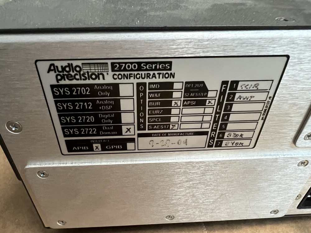 Audio Precision SYS-2722 Audio Test System