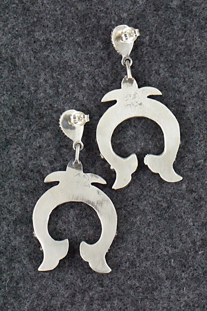 Turquoise & Sterling Silver Earrings - Lee Shorty