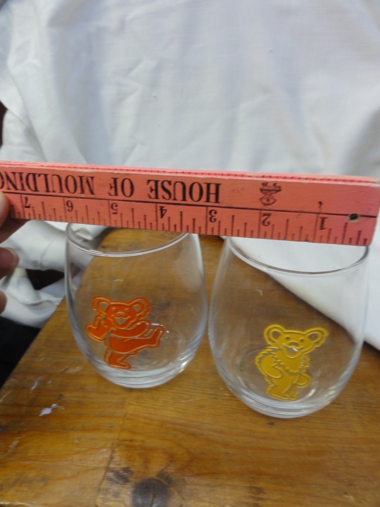 GRATEFUL DEAD Dancing Bears Embossed Juice Glasses Set 2