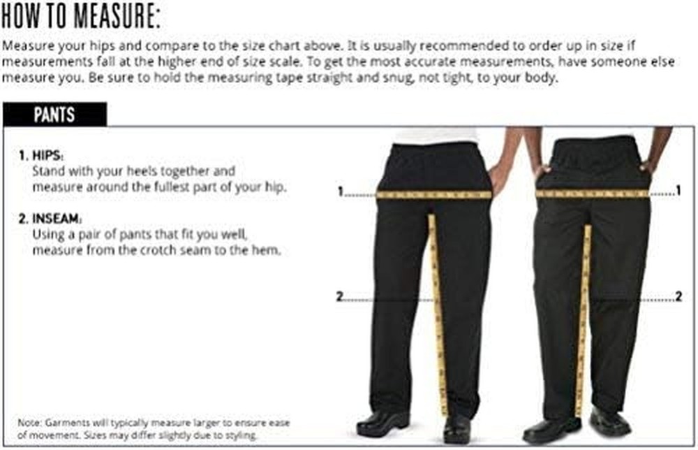 Women's Chef Pants - Professional Kitchen Work Uniform Medium Black