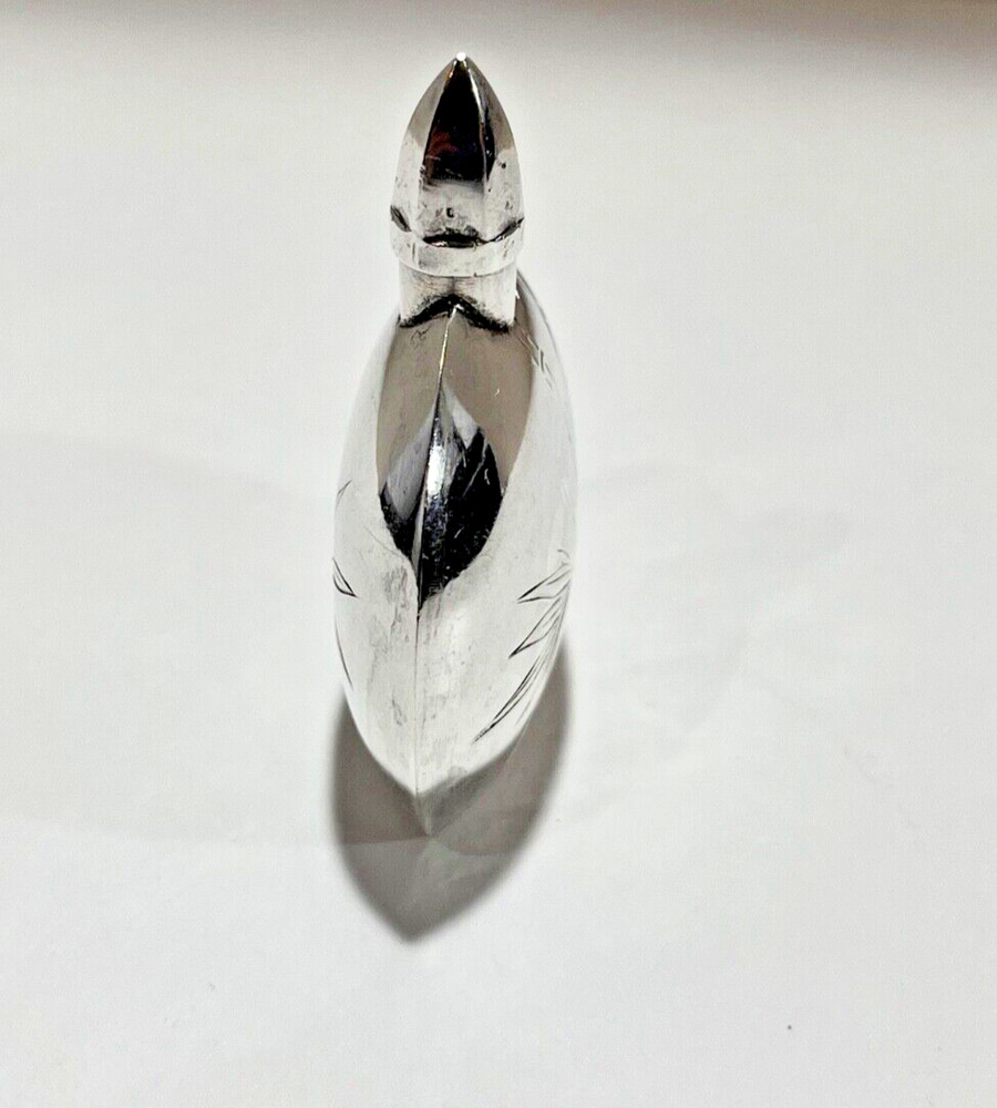 950 Silver Miniature Perfume Bottle Chased Work 13.4 Grams