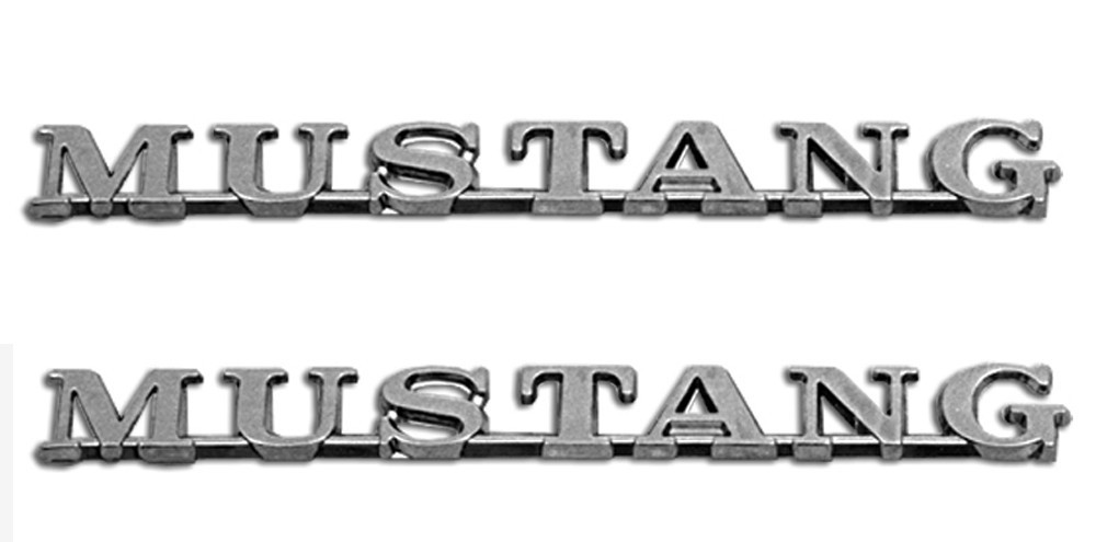 NEW! 1965-1966 FORD MUSTANG Script Metal Chrome Script Emblems Pair w/ Pins