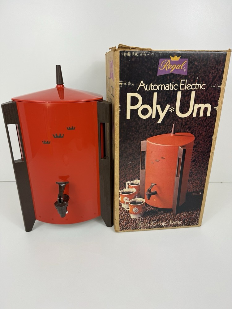 VTG 1972 Burnt Orange Retro REGAL Poly Automatic PERCOLATOR #7530 Triangle Shape