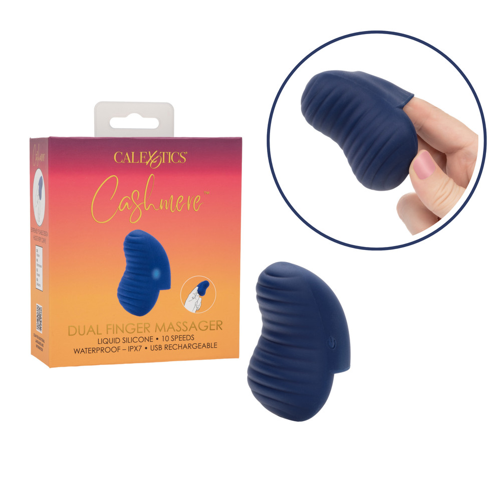 Powerful Dual Massager Finger Vibe Rechargeable Textured Vibrating Stimulator