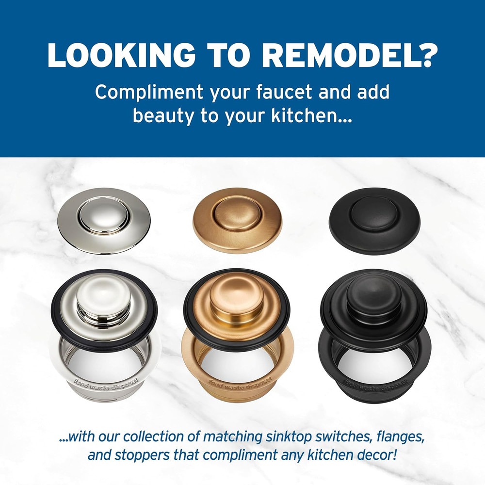 STC-MTBLK Push Sinktop Switch Button, Matte Black