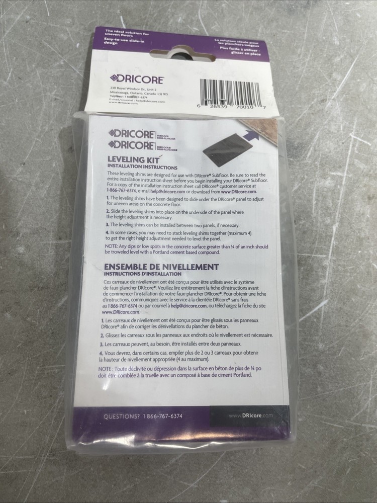 Dricore Leveling Kit, 24 Pieces Each, New